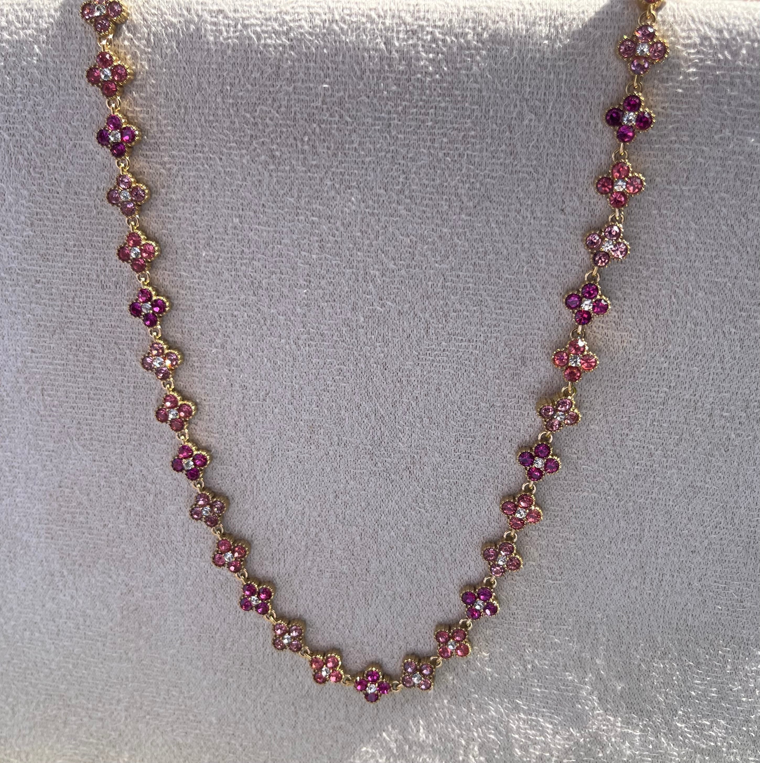 Collier Fleurs Multicolores – Rose & Violet