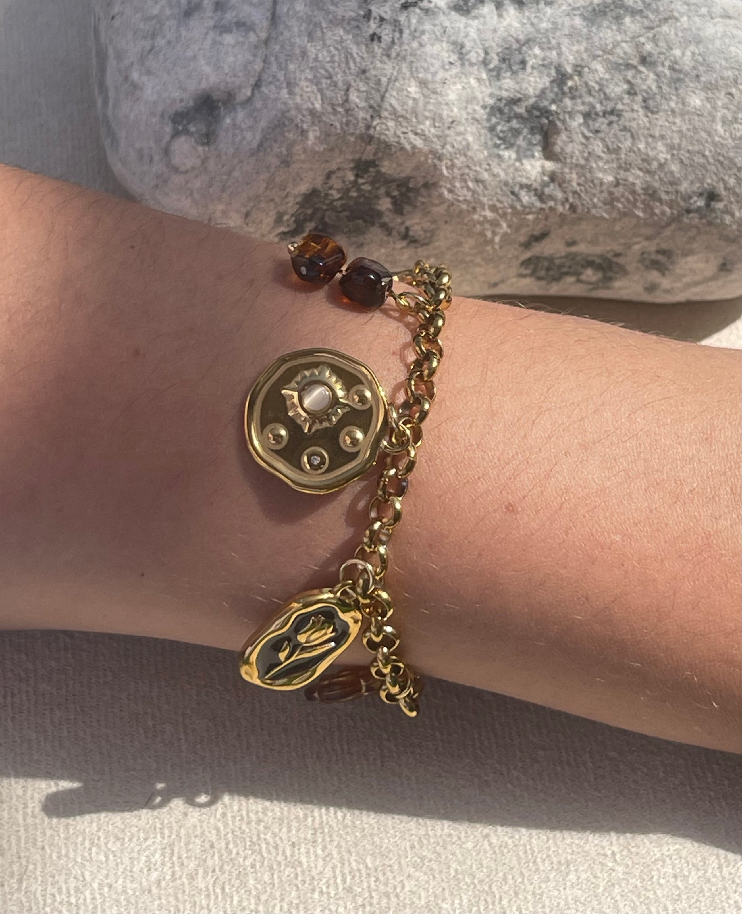 Bracelet Charms Doré – Bohème