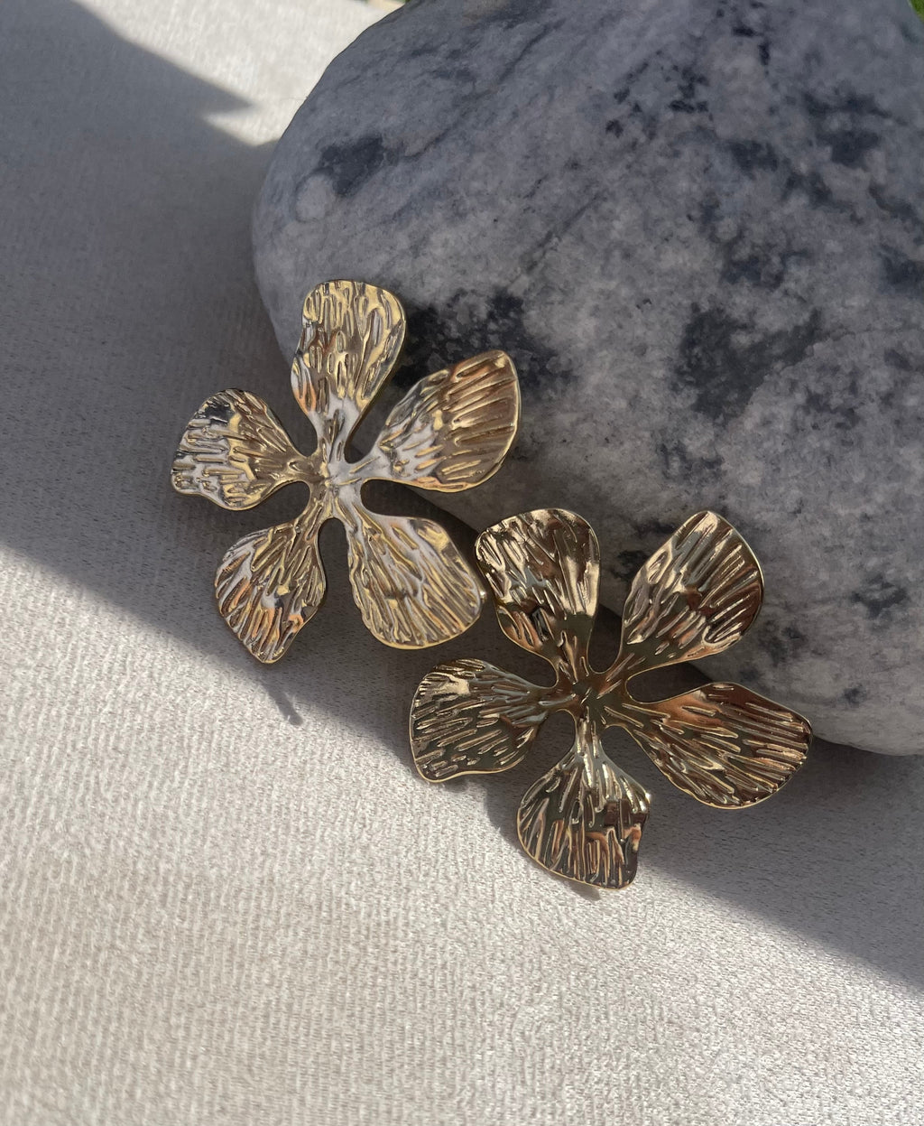 Boucles d'oreilles Fleurs Dorées